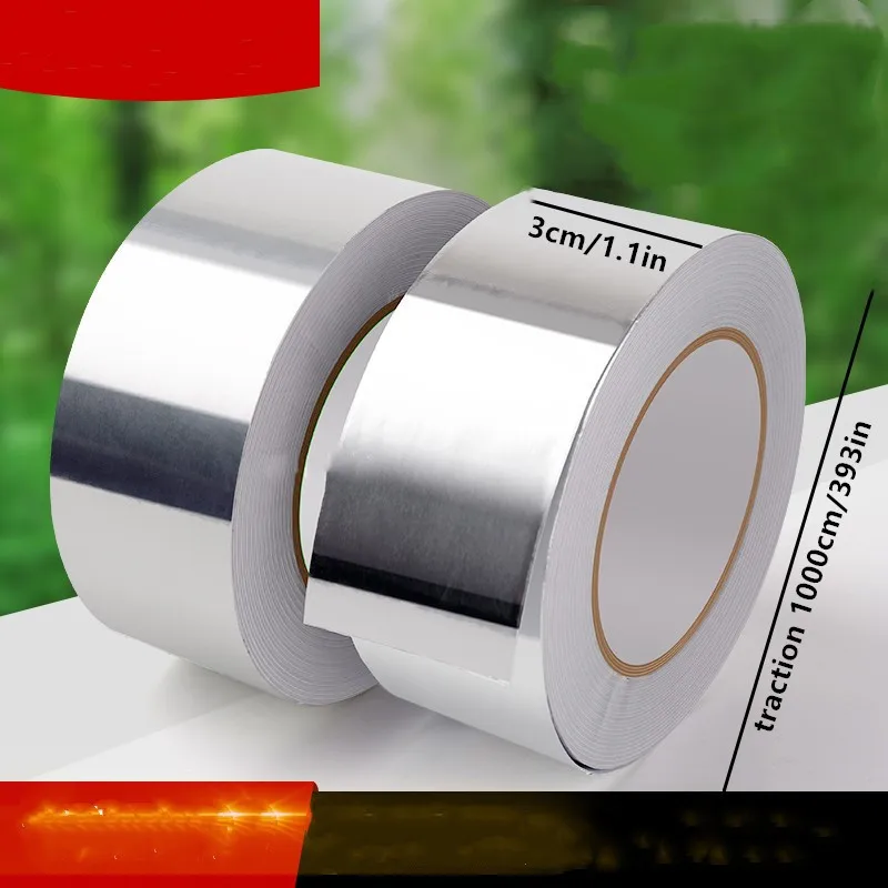 2 rolls of 0.1mm * 3cm * 10m aluminum foil tape, thickened protective film, stove waterproof and beautiful stitching film