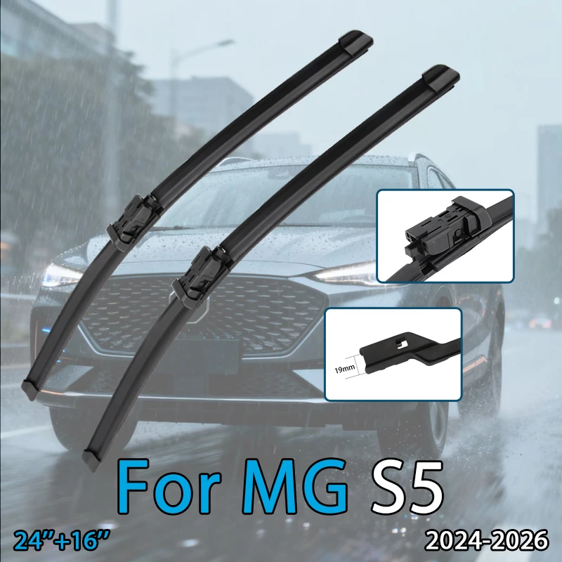 

For MG S5 2024-2026 24''+16'' Car Wiper Blade Front Wipers Fit Push Button Arm Windscreen Auto Wiper Blades