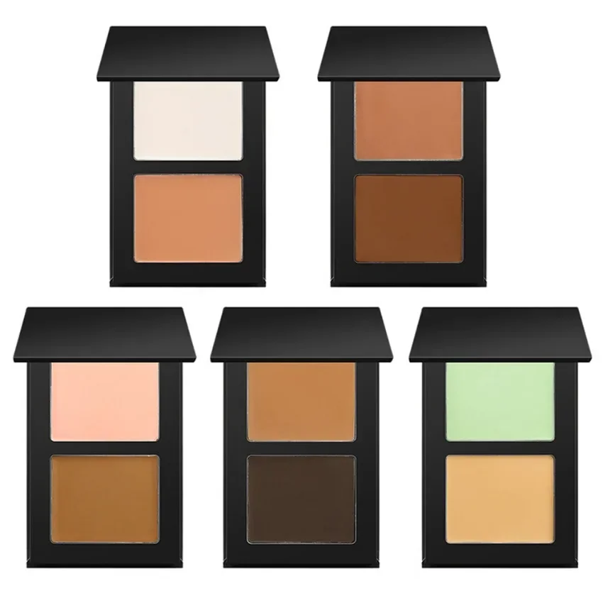 Crema correctora de 2 colores Etiqueta Privatae Contorno iluminador facial de larga duración Maquillaje con logotipo personalizado Paquete negro vegano al por mayor