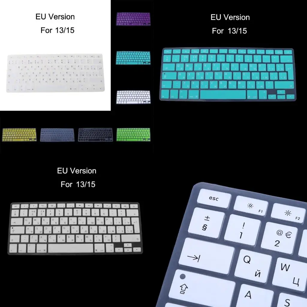 

A52B Silicone Keyboard Sticker for Macbooks Air 13 15 EU Laptop Keyboards Cover