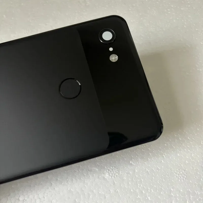 Carcaça traseira para google pixel 3 3xl, capa traseira com lente de câmera, cabo flexível de vidro com impressão digital, porta traseira, substituição