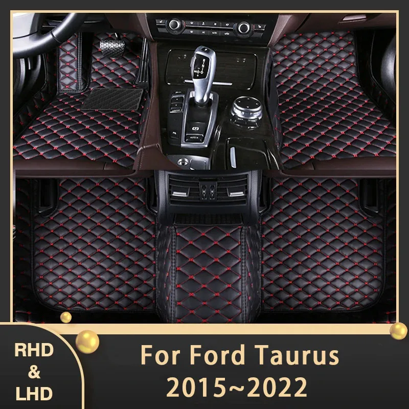 Car Floor Mats For Ford Taurus VII MK7 2015~2022 Custom Auto Foot Pads Leather Carpet Interior Accessories 2018 2019 2020 2021