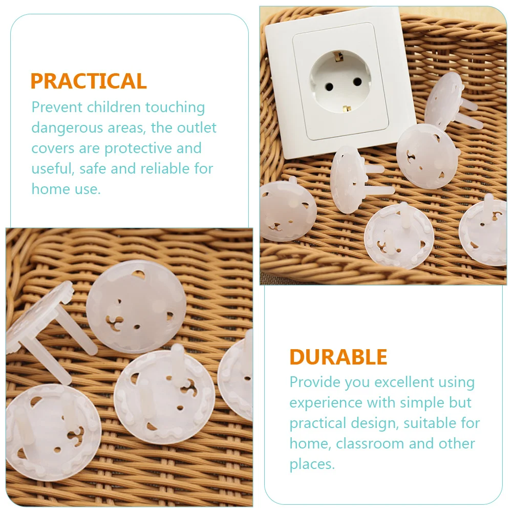 20 Pcs Baby Proof Outlet Covers European Style Plastic Wall Outlets Abs Proofing Plug Socket Protector Child