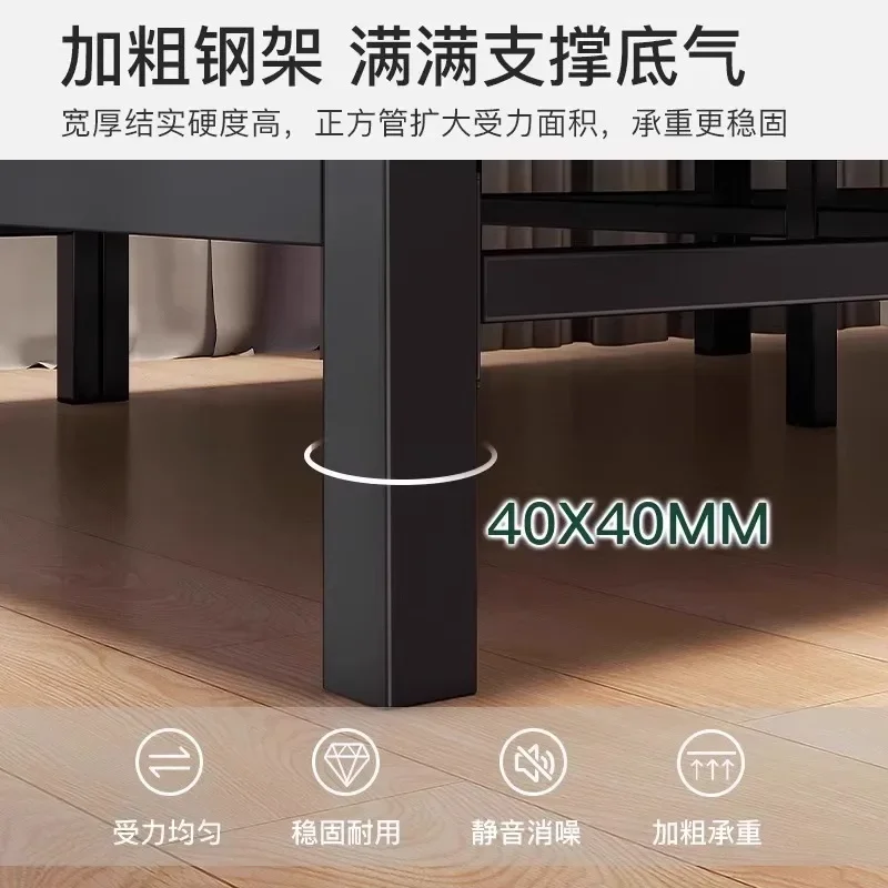 Rollaway bed Double bed 1.5 meters Household simple reinforced single small bed Adult dormitory rental Portable hard board iron