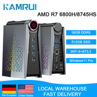 KAMRUI Mini Gaming PC AMD Ryzen 7 8745HS/6800H 16GB DDR5 512GB M.2 NVMe SSD Wifi6 BT5.2 4K/8K UHD Radeon Graphic 780M RGB Lights