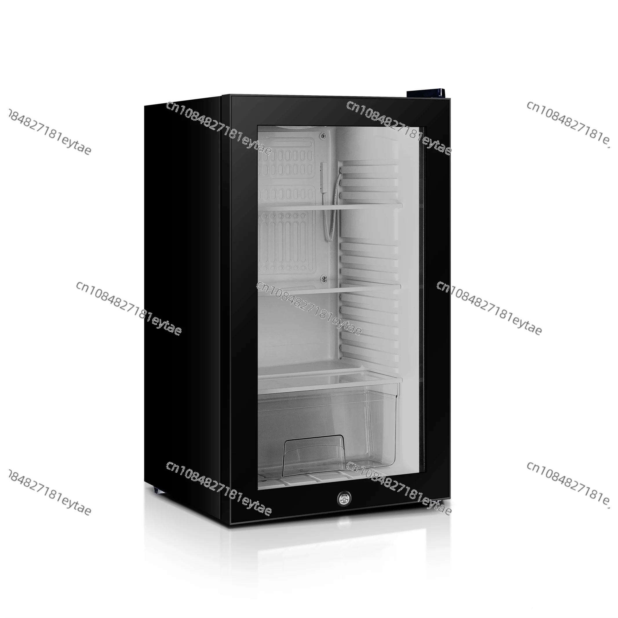95L Portable No Frost Electric Cooler Fridge with Compressor Glass Door US Plug for Hotel Living Room