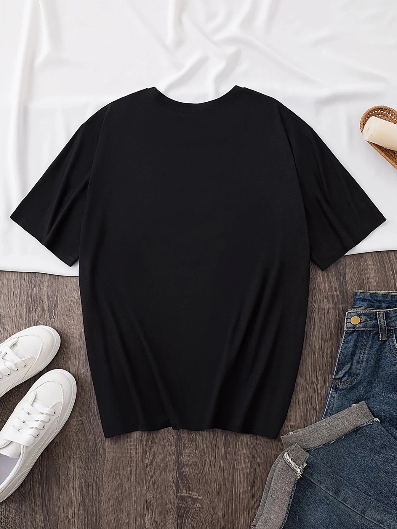 Camiseta informal de manga corta para mujer, estampado de fresa desechada de Chocolate con lazo de lunares rosas, Top de verano con cuello redondo rosa vibrante