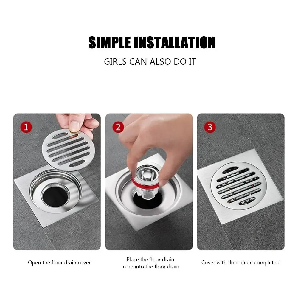 Bathroom Floor Drain Core Large Outfall Drain Cover Anti Odor Basin Drain Filter Sewer Strainer Plug Seal Stopper Shower Drainer