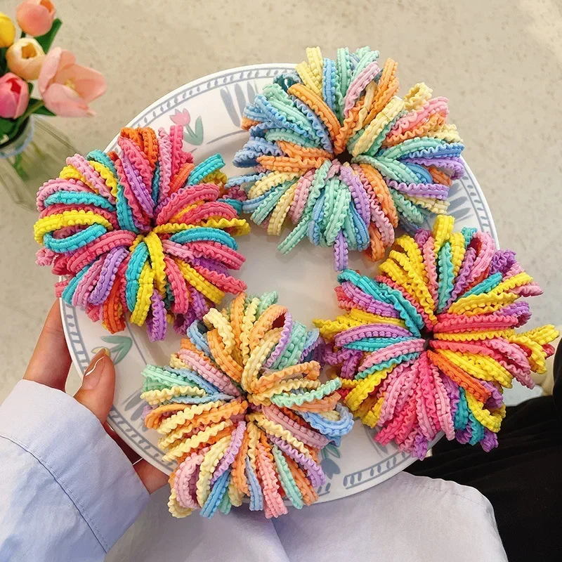 50PCS Hair Accessories Bands Bandeau Cheveux Scrunchies Tiara for Girls Envio Gratis Seamless Tie Ring Rubber Gradient Kids Cute - view 5