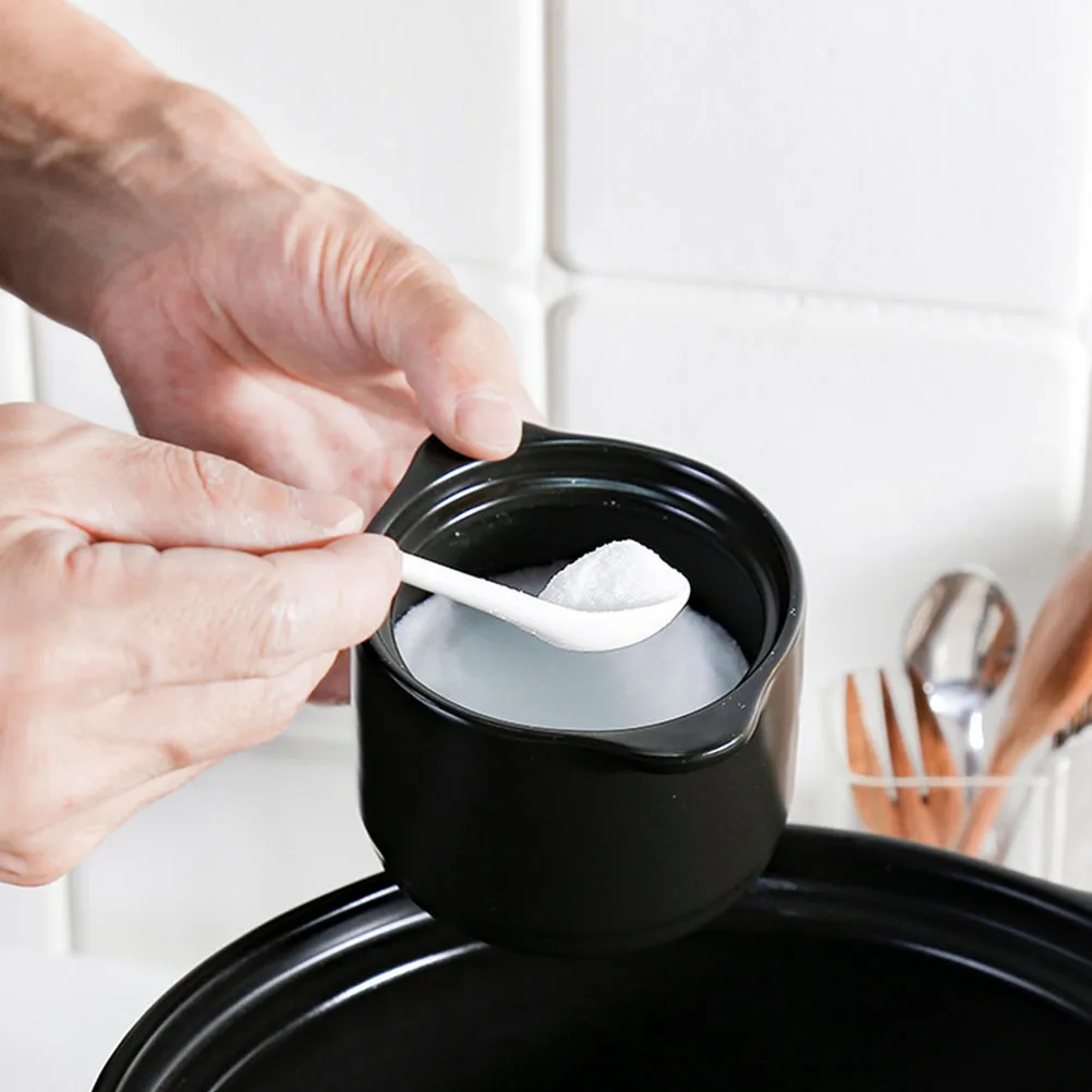 

1Set Household Ceramic Seasoning Jars Kitchen Supplies Salt Storage Spice Container with Lid Spoon Practical Design