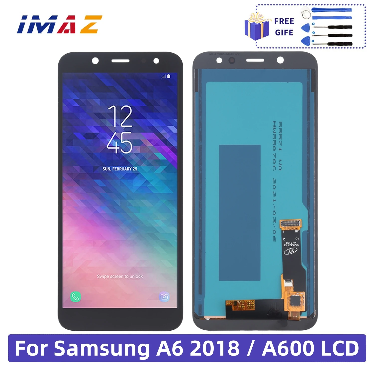 

Новый ЖК-дисплей для Samsung Galaxy A6 2018 A600 A600F, ЖК-дисплей, цифровой сенсорный экран в сборе для Samsung A600, сменный экран