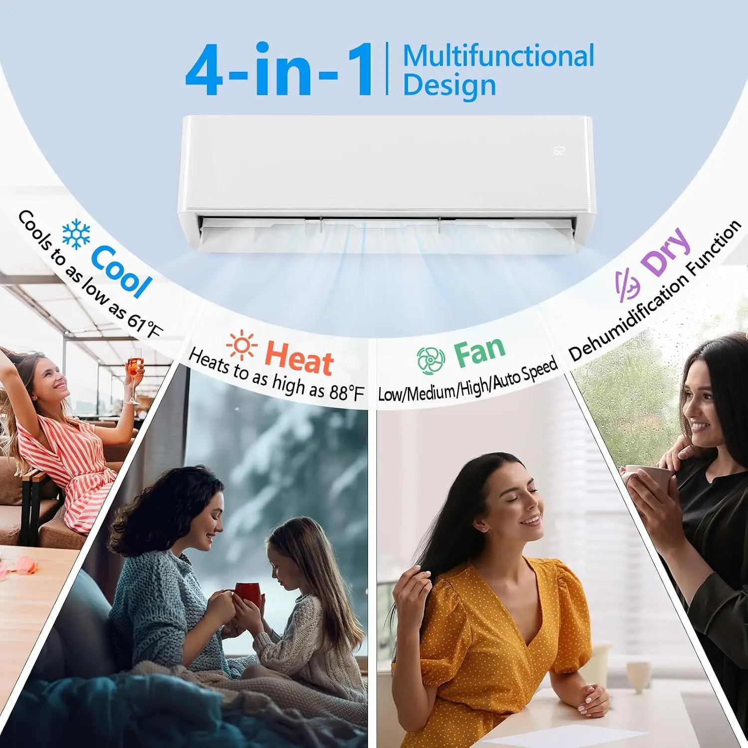 18,000 BTU Mini Split AC/Heating System with Inventer, 23 SEER 230V Energy Saving Ductless Split-System Air, Customized