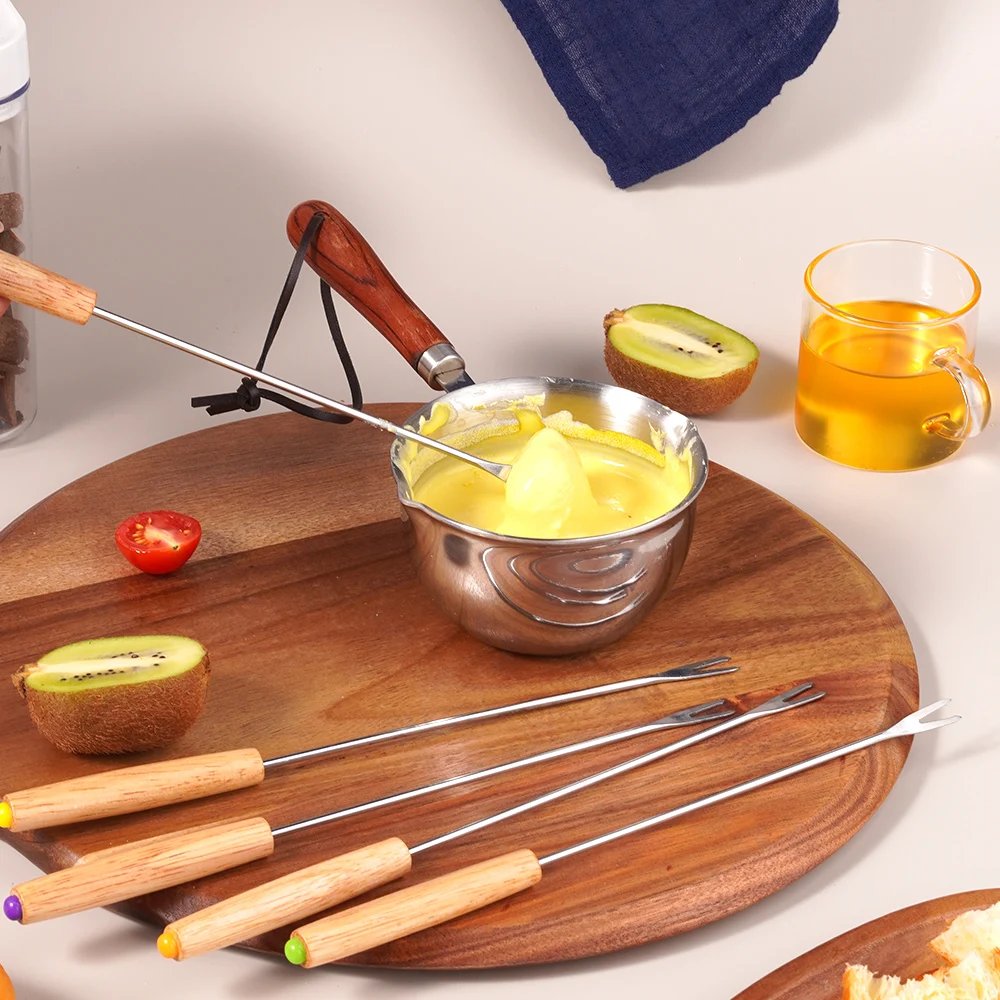 1Pc Fondue Forks Stainless Steel Corrosion Resistant Long Forks for Cake Chocolate Fruits Cheese Fondue Forks Set
