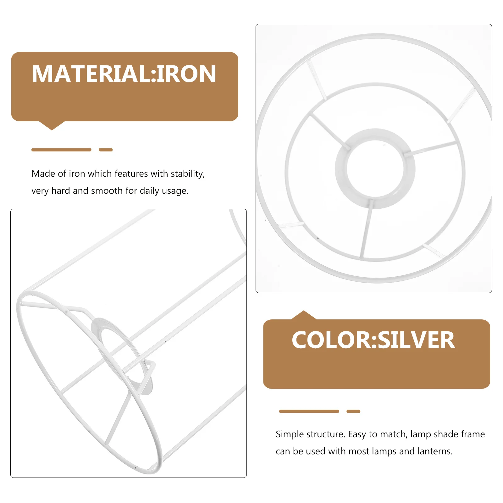 

Metal Lampshade Frame DIY Lamp Frame Sturdy Easy Install Table Floor Decoration Lighting Accessories