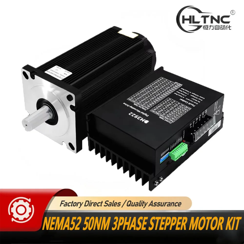 

HLTNC Nema52 50N 130 мм трехфазный шаговый двигатель с большим крутящим моментом и комплектом драйверов DM3922 AC110V 220V для гравировального станка с ЧПУ, токарного станка