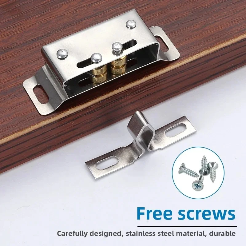 Stainless Steel Cabinet Door Magnetic Suction Bead 5/10 Sets, Strong Switch Invisible Press Closure Hardware Accessories