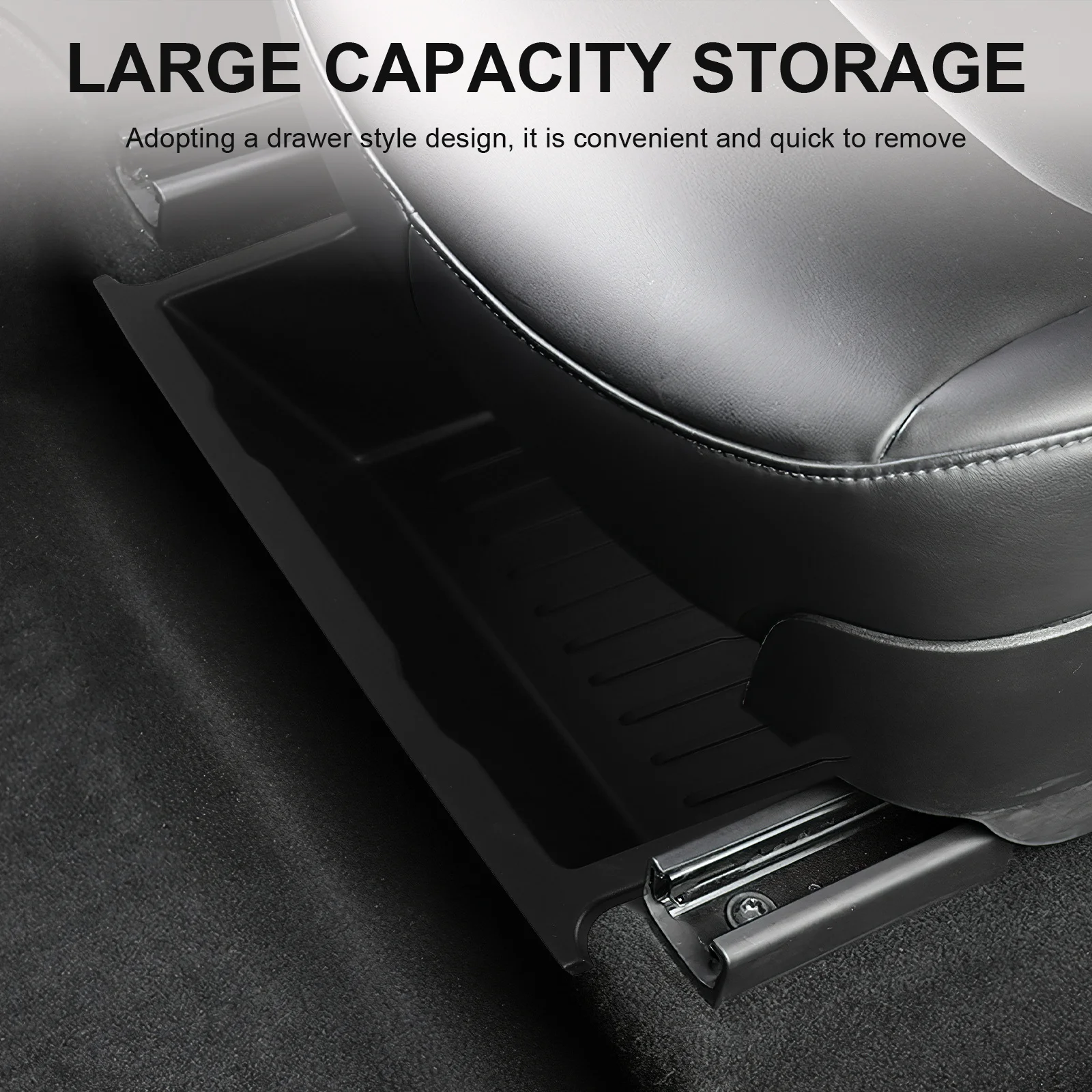 

Car Under Seat Storage Tray Durable Auto Organizer Large Capacity Vehicle Seat Box for Storing Drinks Tools Umbrellas and Small
