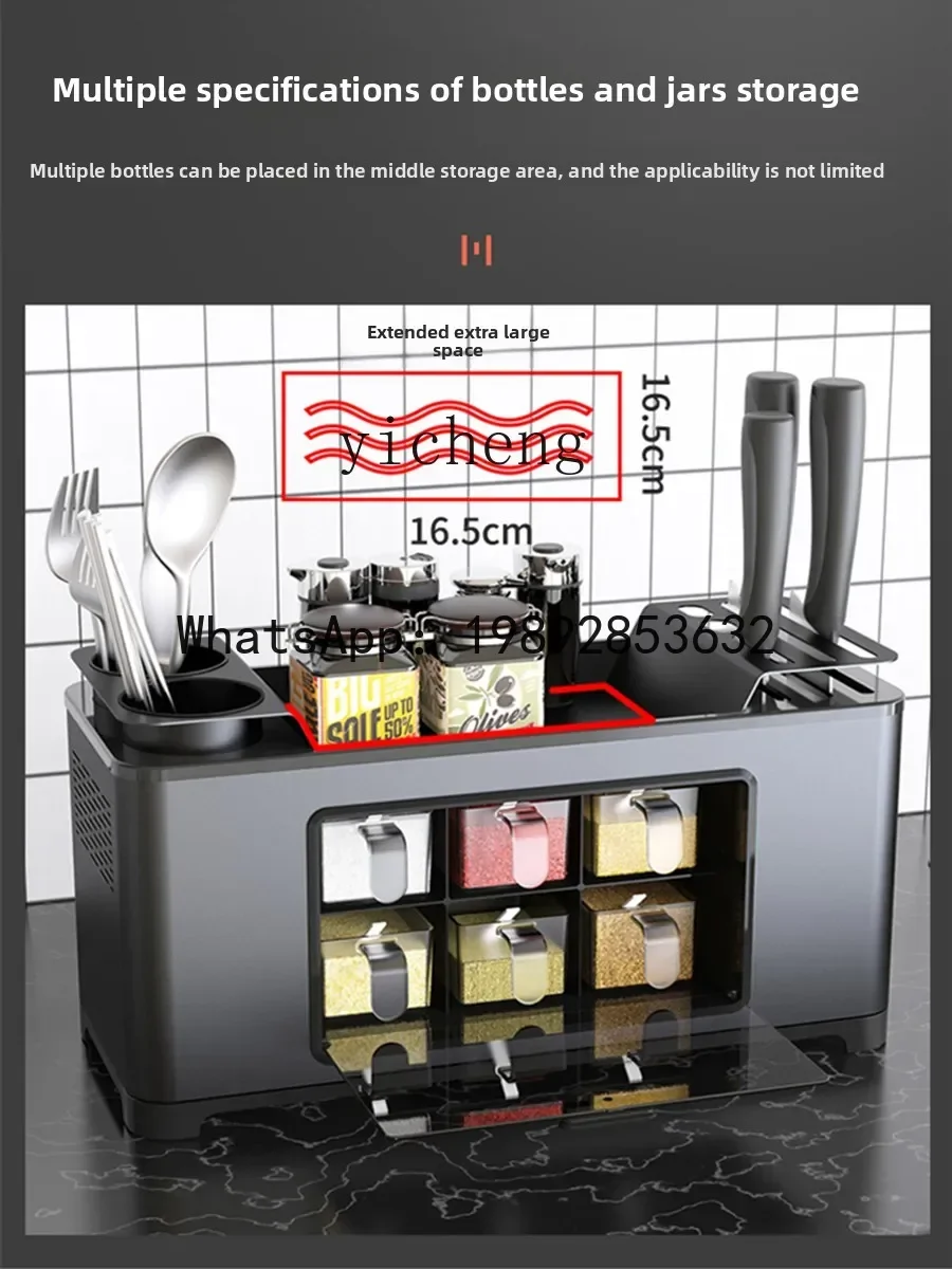 

J1 stainless steel kitchen salt seasoning tank storage box seasoning combination set seasoning box