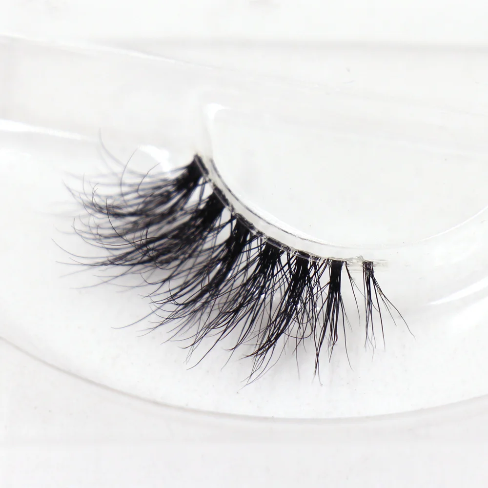 Half Eey Lashes Invisible band Mink Eyelashes Natural Wispy Transparent Stalk Full Strip Lashes Fluffy Soft Half Lashes Makeup