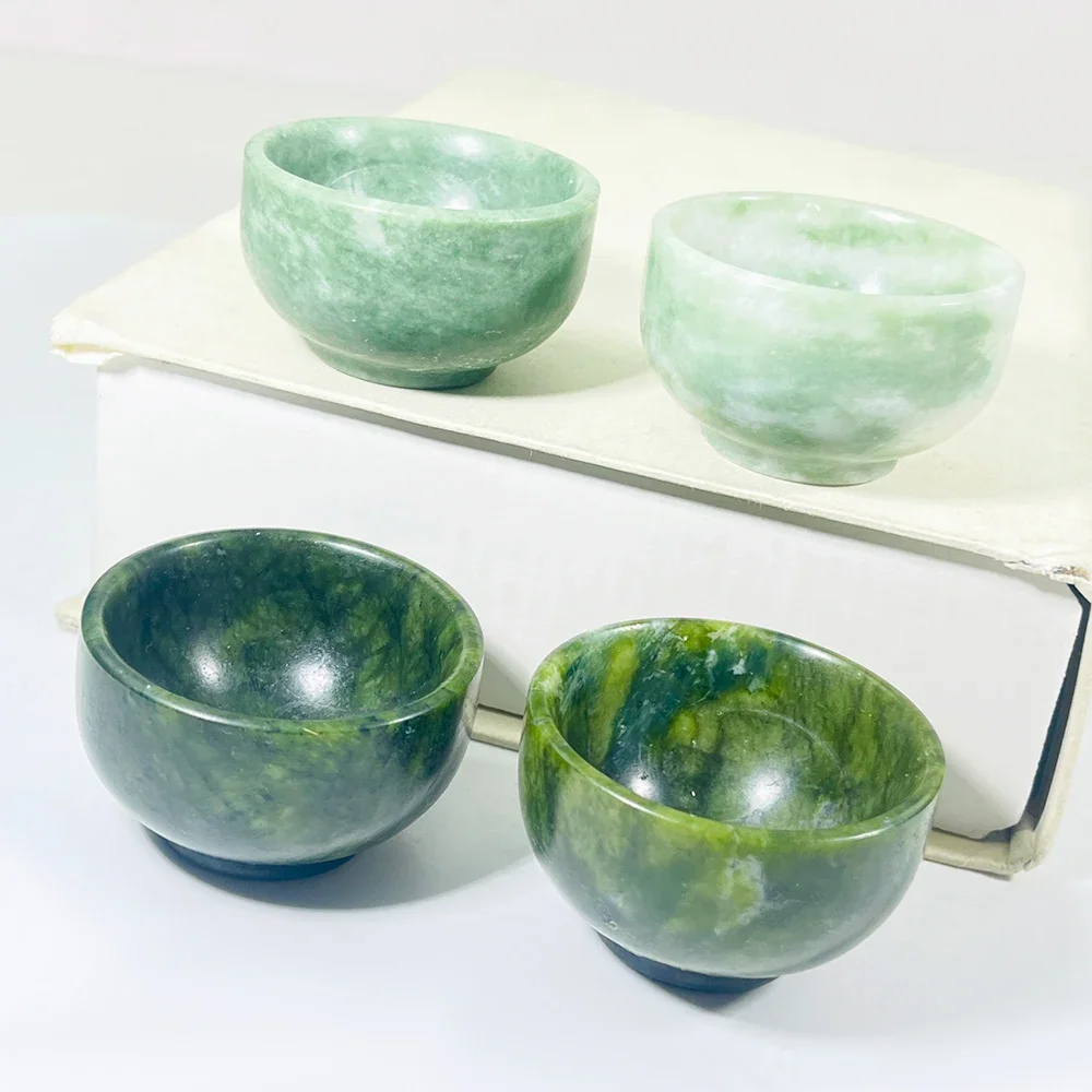 

1PC Natural Crystal Jade Bowl,Crystal Cup,Cauliflower Jade Bowl,Natural Crystal Quartz Cup Degaussing Bowl Reiki Healing De Gem