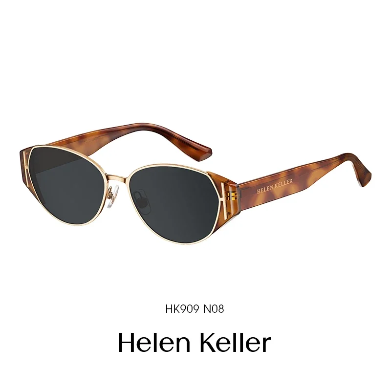 

Новые модные солнцезащитные очки в круглой оправе «кошачий глаз» Helen Keller, универсальные и игривые солнцезащитные очки для женщин HK909