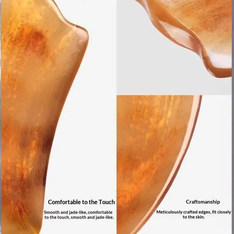 Natural Ox Horn Gua Sha Board 1Pcs Smooth Polished Body Massage Tool for Meridian Unblocking Home Daily Use