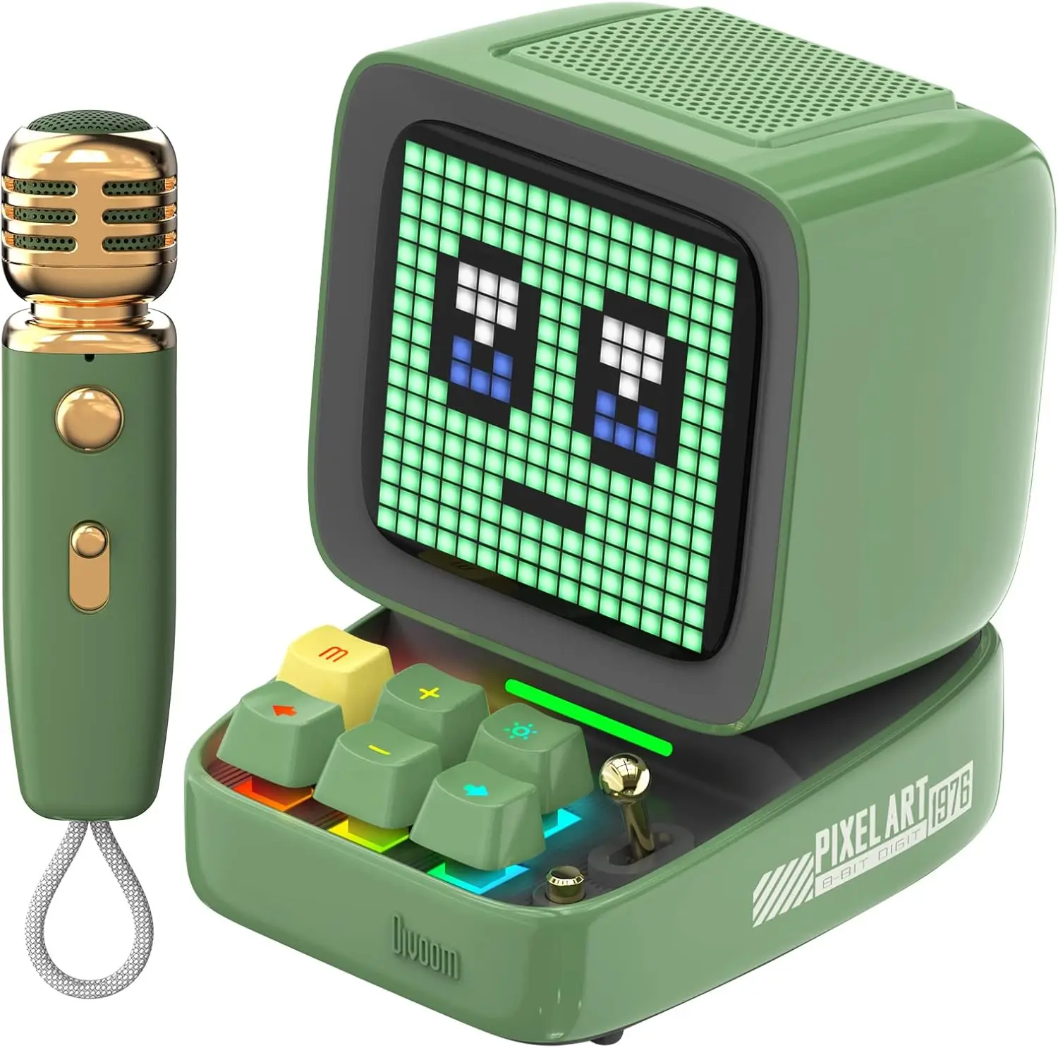 

Divoom Bluetooth Speaker Microphone | RGB Keyboard,Pixel Display Desktop Decor,Multiple Sound Modes,Home Party,Mobile KTV Gifts