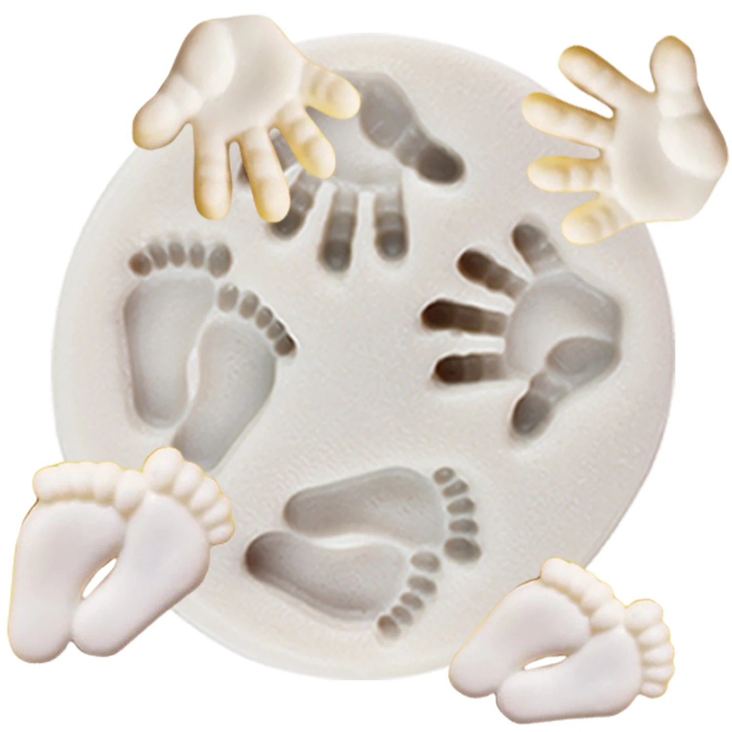 3D Baby Feet Hands Silicone Molds Candy Polymer Clay Chocolate Mould DIY Party Fondant Cake Decorating Tools Cupcake Baking Mold