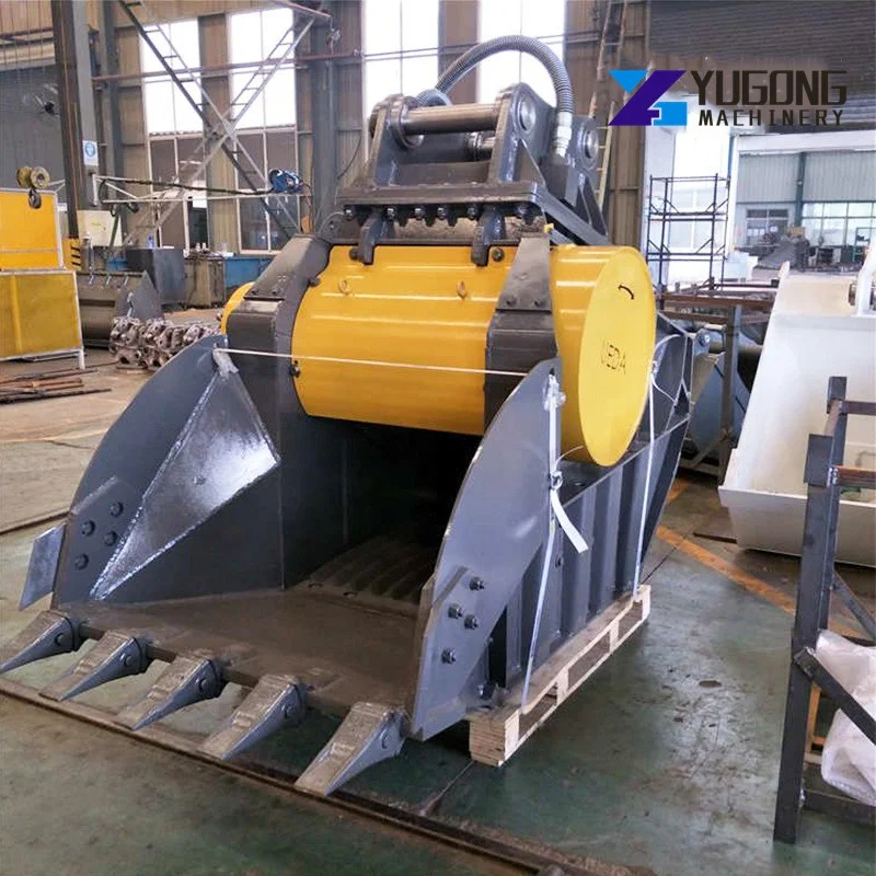 Heavy Duty Construction Machinery Parts Crusher Bucket Rock Concrete Excavator Attachment Crushing Bucket With Competitive Price