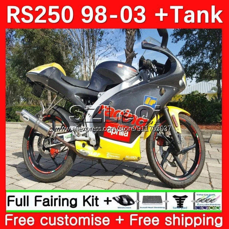 RS250RR For Aprilia RS 250 RS-250 RS250 RR Yellow black 98 99 00 01 02 03 18No.40 RSV250 1998 1999 2000 2001 2002 2003 Fairings