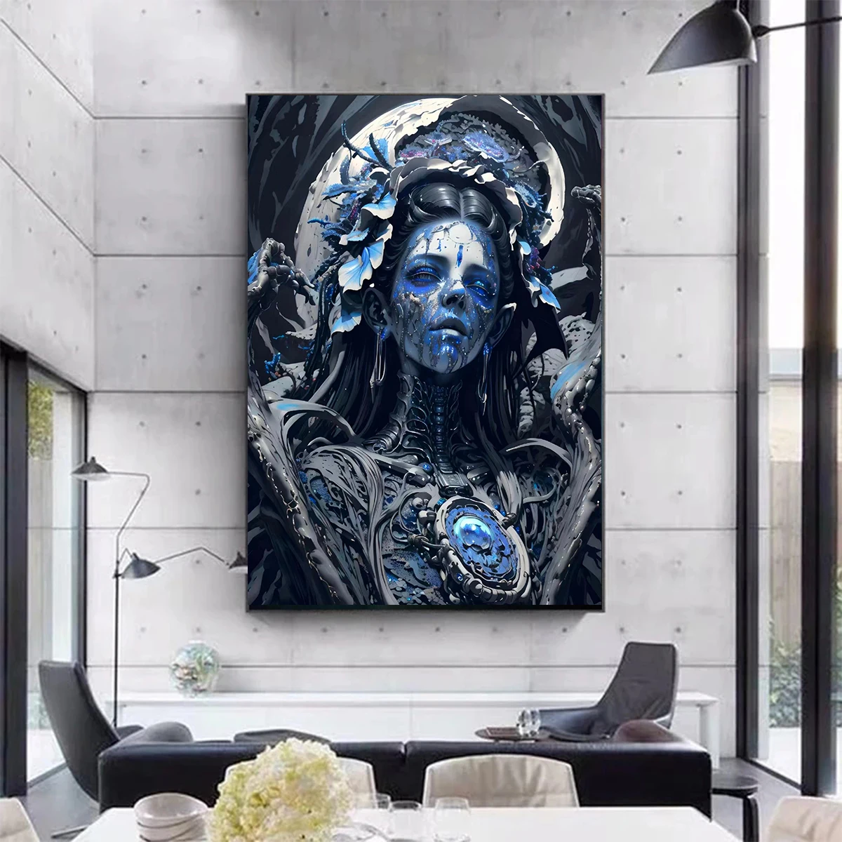 

Gothic Dark Blue Machine Girl Diamond Painting Diy Cross Stitch Kit Embroidery 2023 New Full Drill 5D Diamond Mosaic Home Decor