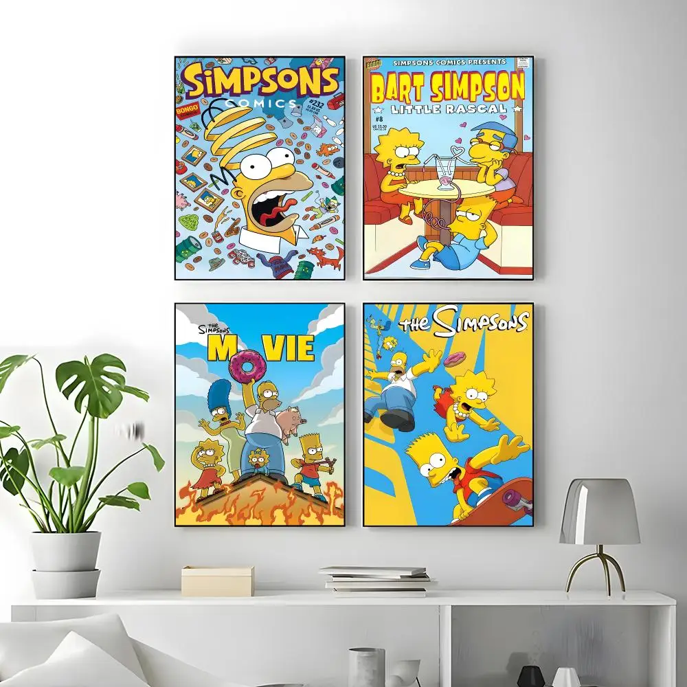 Anime S-Simpsonss Cartoon Poster Poster High Quality Wall Art for Home Office Bedroom Living Room Perfect