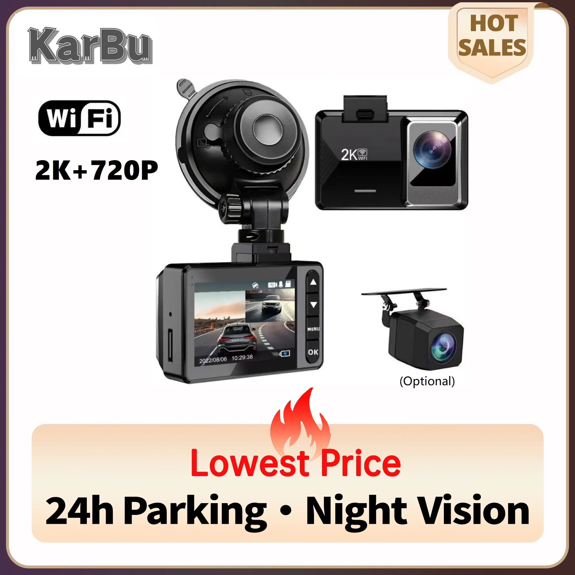 Dash Cam for Cars Dual Camera Wifi Car Dvr Night Vision Dashcam 24h Parking Front And Rear Dvrs Kamera Samochodowa Rejestrator