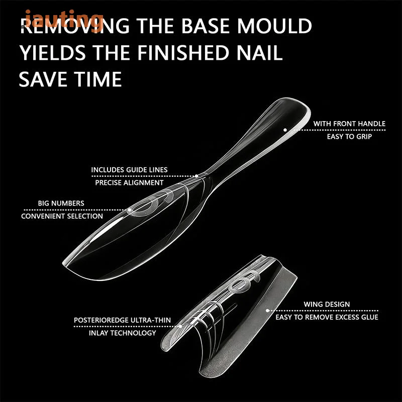 240Pcs Dual Nail Forms Trapezoid Oval Extension Molds Top Bottom For DIY Salon Manicure