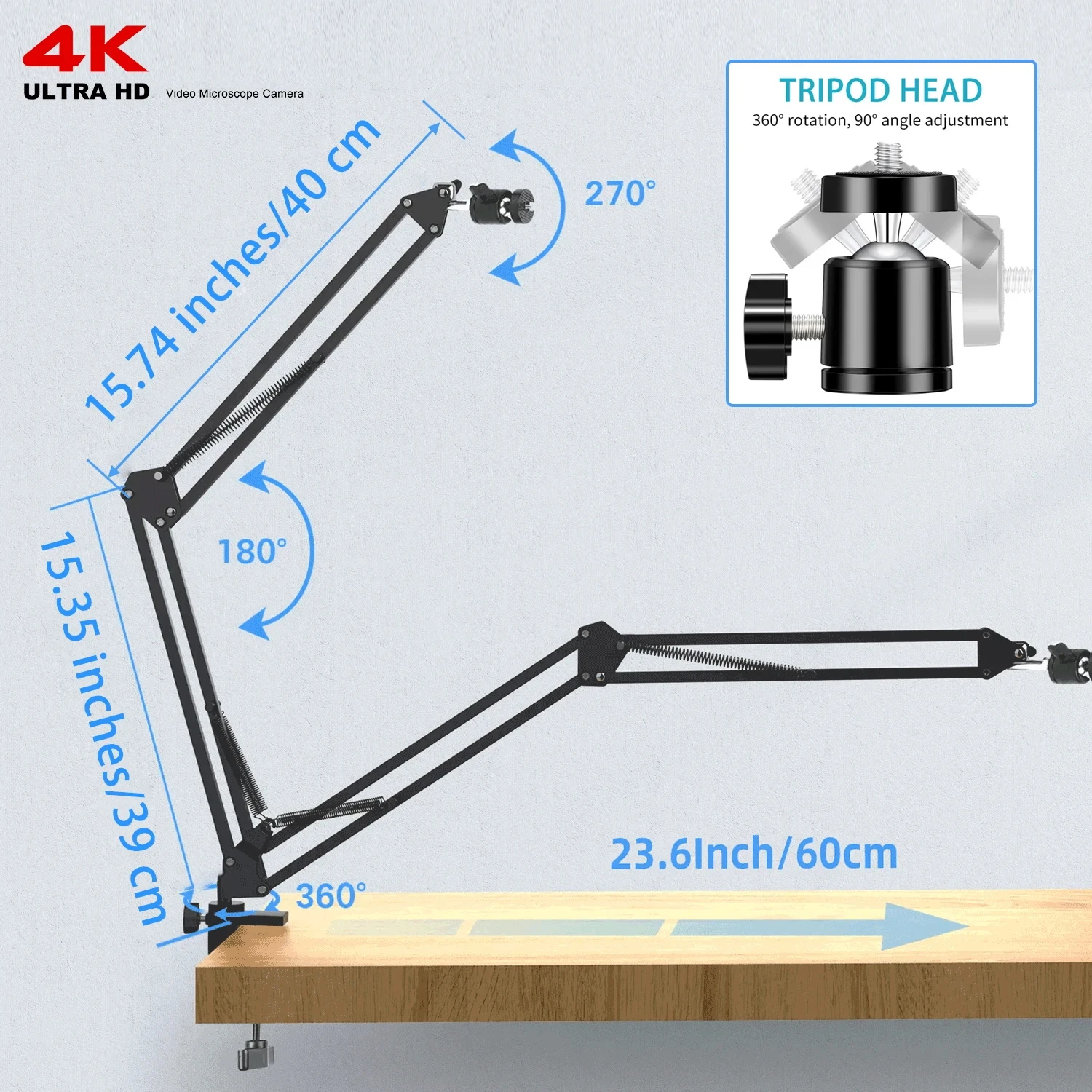 Digitale Microscoop 100 cm Werkafstand HDMI VGA 1080 P Video Microscopio LED Verlichting 10 ~ 150X Vergrootglas Voor Solderen Reparatie PCB