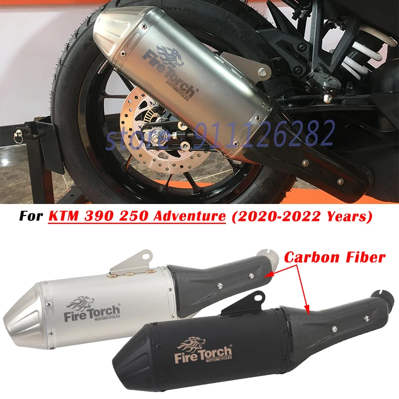 

Slip On For KTM 390 250 Adventure 2020 2021 2022 Motorcycle Exhaust Escape Modify Muffler With Mid Pipe Carbon Fiber Heat Shield