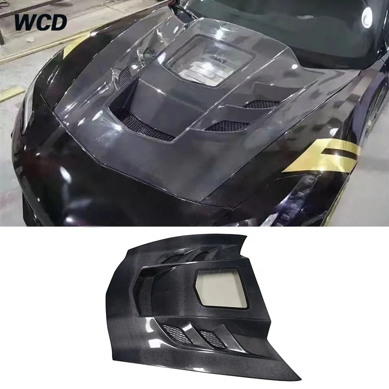 High quality carbon fiber hood bonnet for Corvette C7 Z06 2014-2017 See through hood