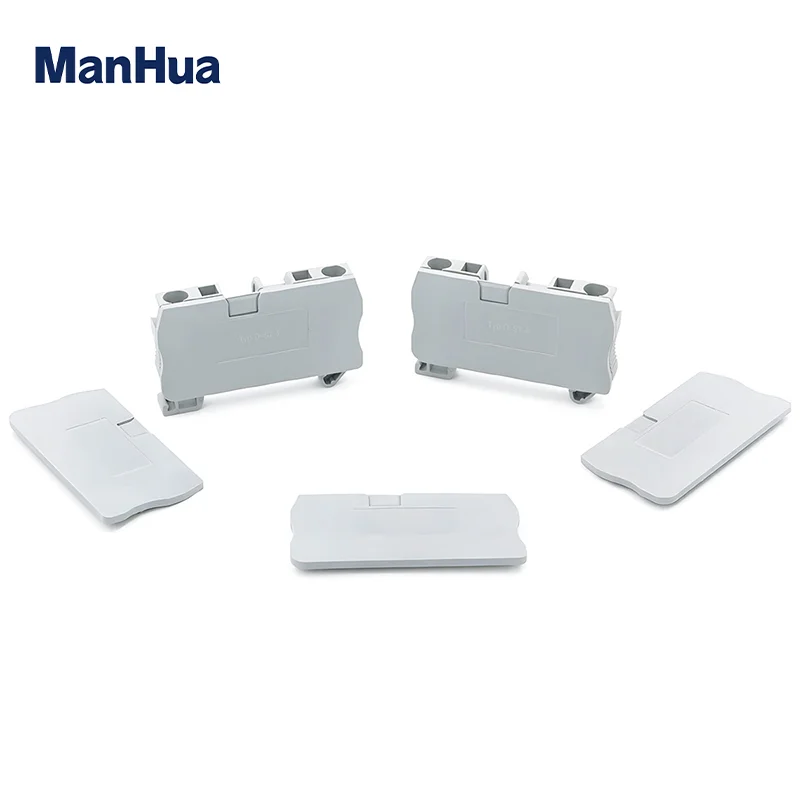 ManHua 10Pcs D-ST4 End Cover For ST4 And PT4 Din Rail Terminal Blocks End Cover Plate