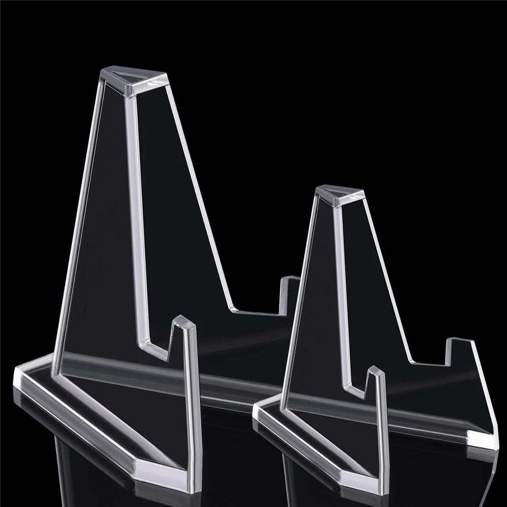 Clear Acrílico Coin Display Stand Titulares Pequeno Cavalete Rack Desafio Comemorativo Moeda Capsule Holder Support