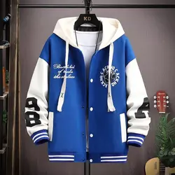 2023 Spring Autumn Men's Jackets Korean Fashion Harajuku Streetwear Print Coats Men Casual Men Clothing Trend Hooded Jackets Men