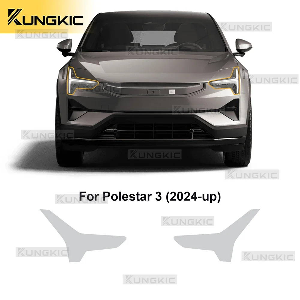TPU for Polestar 3 2024 2025 2026 Car Headlight Rearview Mirror Protective Film Anti-scratch Film Transparent/Smoked Black
