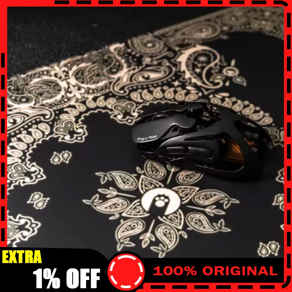 Angry Miao AM SilkGlass Glass Mousepad Paisley Mouse Pad 490x420mm Smooth Gaming Mousepad PC Gamer Accessories Gifts