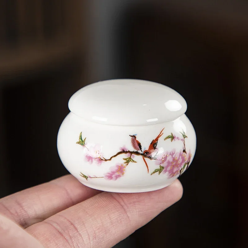 10ml Elegant High Quality Face Cream Jar Mini Ceramic Cosmetic Container Rouge Box Empty Container Vintage Style Lip Scrub Jar
