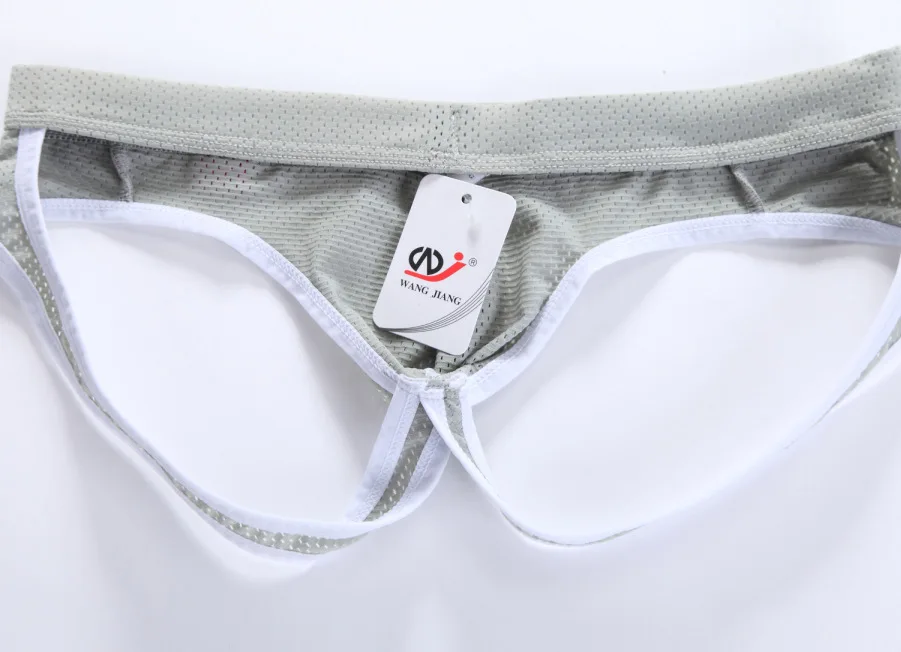 Siatka Jockstrap męskie stringi, seksowne etui, bez pleców, majtki erotyczne paski Jock, bielizna, oddychające kalesony, zsuwaki, Wangjiang