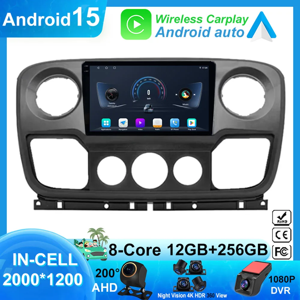 

Car Android For Renault Master Nissan NV400 Opel Movano 2010-2021 Touch Screen Multimedia Player High-performance CPU HeadUnit