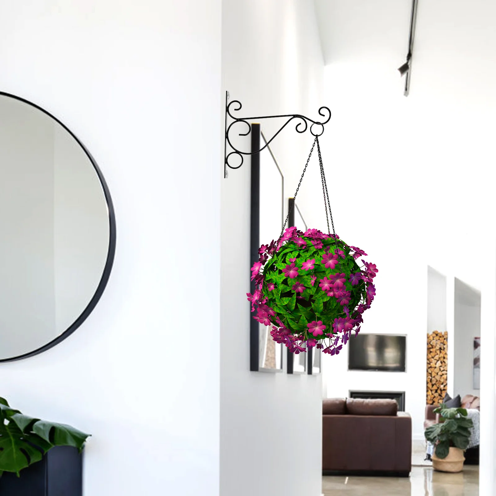 

1pcs Wall Mounted Plant Bracket Rustproof Iron Hanging Basket for Lanterns Pots Decorative Plants Garden Outdoor Balcony
