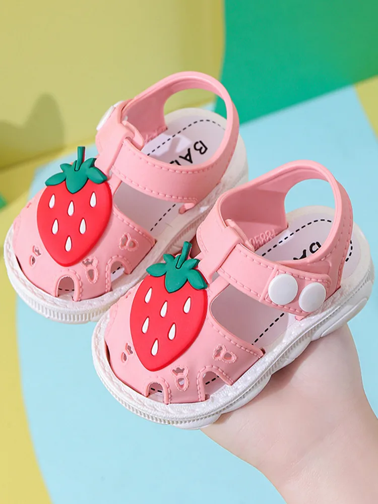 Summer New Strawberry Fruit Children\'s Sandals Baby Girl\'s Shoes Baby Children\'s Breathable Shoes Toddler Shoes 0-3Years Old