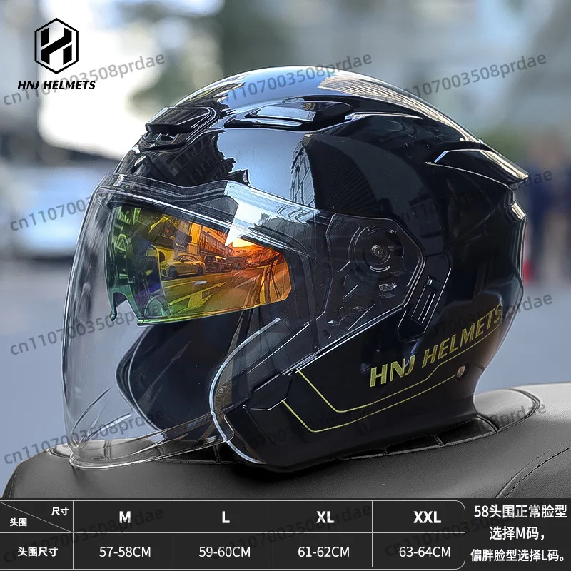 Certified Motorcycle Helmet 3/4 Open Face Men Women Summer Scooter Bike Dual Visor Comfortable Ventilated Safety Motorcycle M-XL
