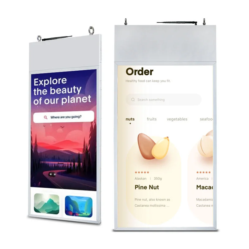 Custom 32 Inch Wall Mounted Hanging 3500 Nits Wifi Cms 4g Lcd Window Facing Display For Business Retail Brand Shop Promotion