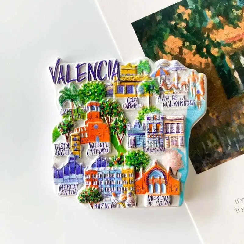 

Valencia City Architecture Fresh Home Decorations Three-Dimensional Painted Refrigerator Magnets World Travel Souvenirs